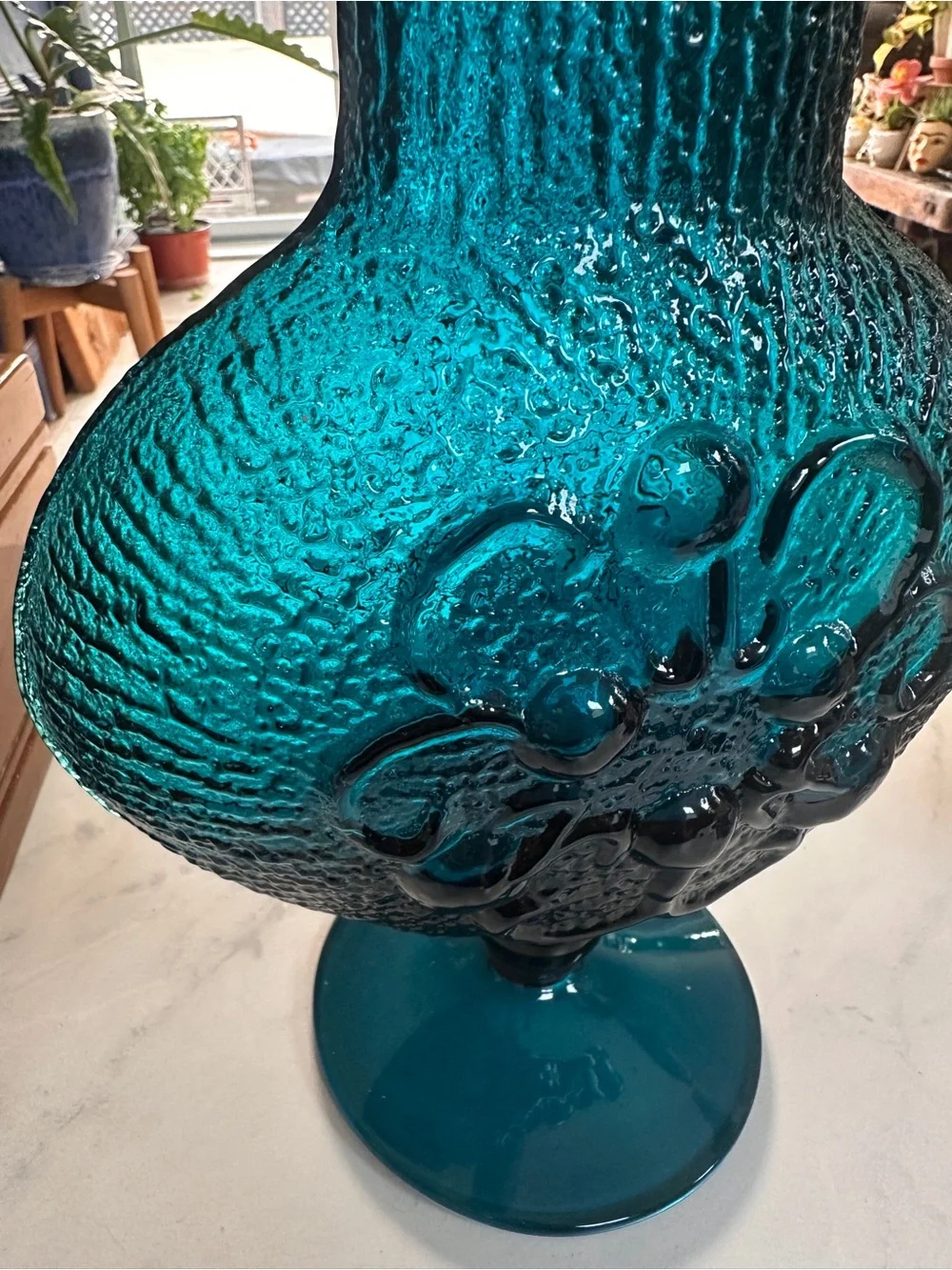 Wayne Husted for Stelvia Blue Glass vase
